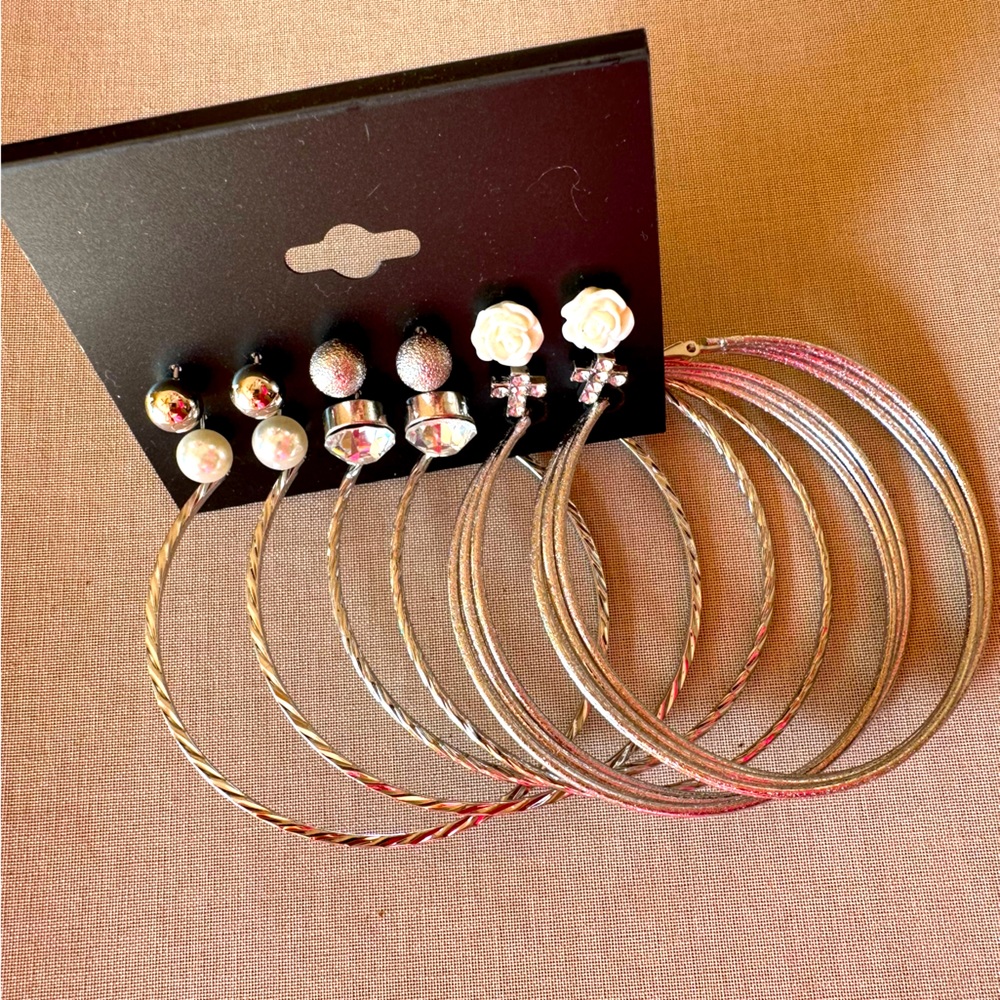 NWOT Set of 9 Faux Silver Costume Jewelry